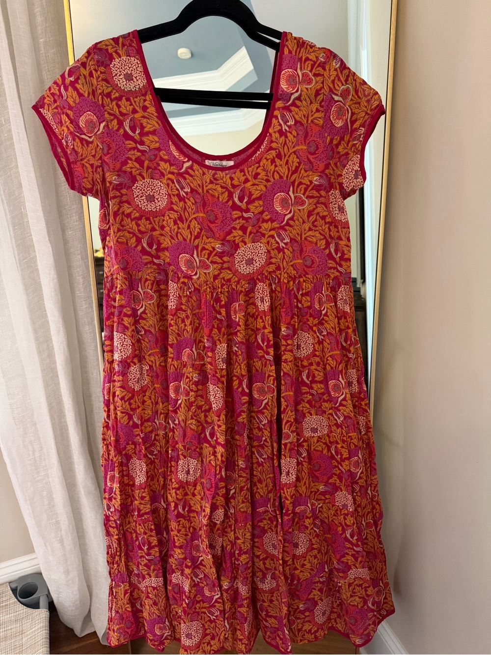 Vintage Ibiza Floral Short Sleeve Dress